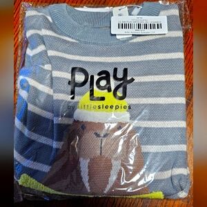 NIB Little Sleepies Winter Walrus crewneck stripped sweater 2T